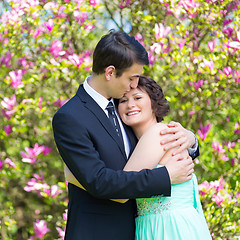 Image showing Beautiful wedding couple.