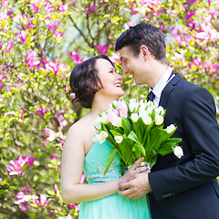 Image showing Beautiful wedding couple.