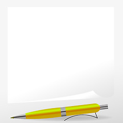 Image showing Yellow Pen and Paper