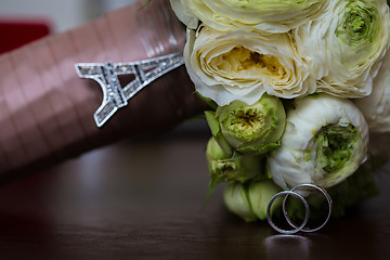 Image showing Bouquet of white roses