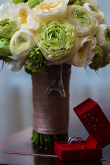 Image showing Bouquet of white roses