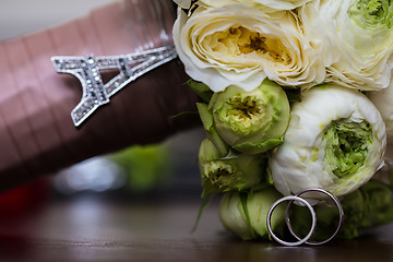 Image showing Bouquet of white roses