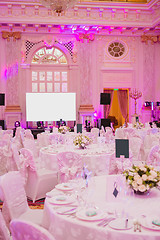 Image showing image of tables setting at wedding hall