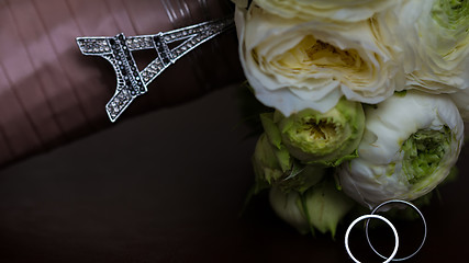 Image showing Bouquet of white roses