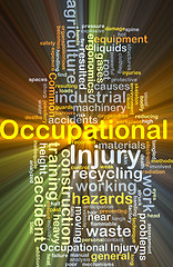 Image showing Occupational injury background concept glowing