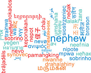 Image showing Nephew multilanguage wordcloud background concept