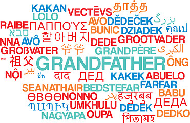 Image showing Grandfather multilanguage wordcloud background concept