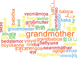 Image showing Grandmother multilanguage wordcloud background concept