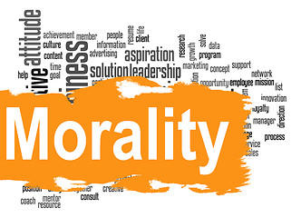 Image showing Morality word cloud with yellow banner