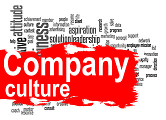 Image showing Company culture word cloud with red banner