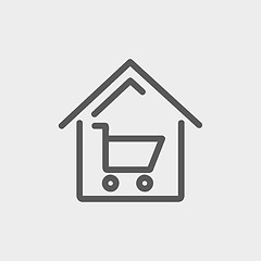 Image showing House shopping thin line icon