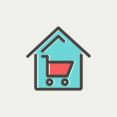 Image showing House shopping thin line icon