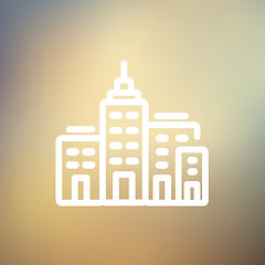 Image showing Condominium building thin line icon