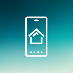 Image showing Real estate business card thin line icon
