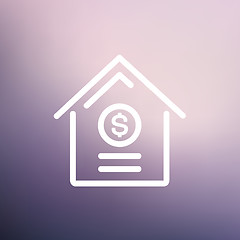 Image showing Dollar house thin line icon