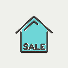 Image showing Sale sign thin line icon