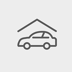 Image showing Car garage thin line icon