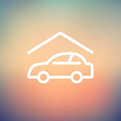 Image showing Car garage thin line icon