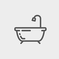 Image showing Bathtub thin line icon