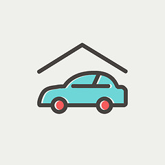 Image showing Car garage thin line icon