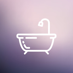 Image showing Bathtub thin line icon