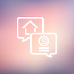 Image showing Money finance thin line icon