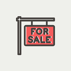 Image showing For sale placard thin line icon