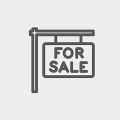 Image showing For sale placard thin line icon