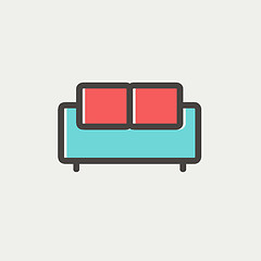 Image showing Furniture sofa thin line icon