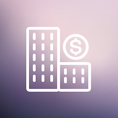 Image showing Money building thin line icon