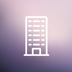 Image showing Office building thin line icon