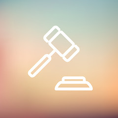 Image showing Gavel thin line icon