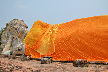 Image showing Wat Lokayasutharam is Temple of Reclining Buddha in Ayutthaya