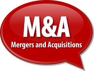 Image showing M&A acronym word speech bubble illustration