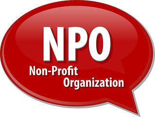 Image showing NPO acronym word speech bubble illustration