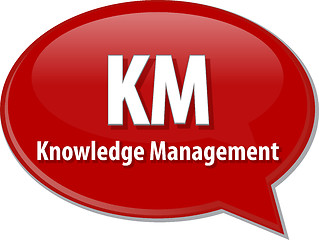 Image showing KM acronym word speech bubble illustration