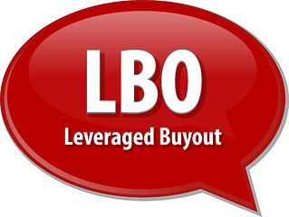 Image showing LBO acronym word speech bubble illustration