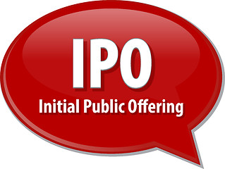 Image showing IPO acronym word speech bubble illustration