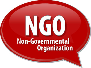 Image showing NGO acronym word speech bubble illustration