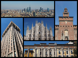 Image showing Milan landmarks collage