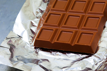 Image showing fragment of milk chocolate bar