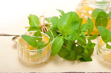 Image showing Arab traditional mint and pine nuts tea