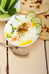 Image showing Arab middle east goat yogurt and cucumber salad 