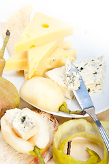 Image showing cheese and pears