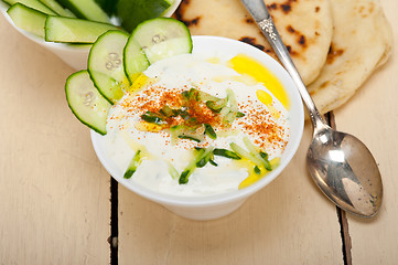 Image showing Arab middle east goat yogurt and cucumber salad 