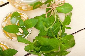 Image showing Arab traditional mint and pine nuts tea