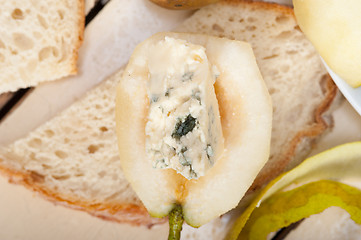 Image showing cheese and pears