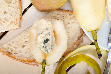 Image showing cheese and pears