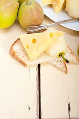 Image showing fresh pears and cheese