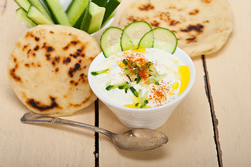 Image showing Arab middle east goat yogurt and cucumber salad 